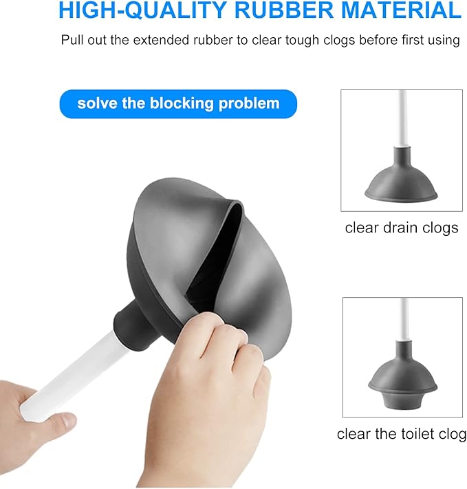 SetSail Toilet Brush and Plunger Set, Toilet Plungers for Bathroom Heavy Duty Toilet Bowl Brush and Holder Hidden Toilet Plunger and Brush Set for Deeply Cleaning - White