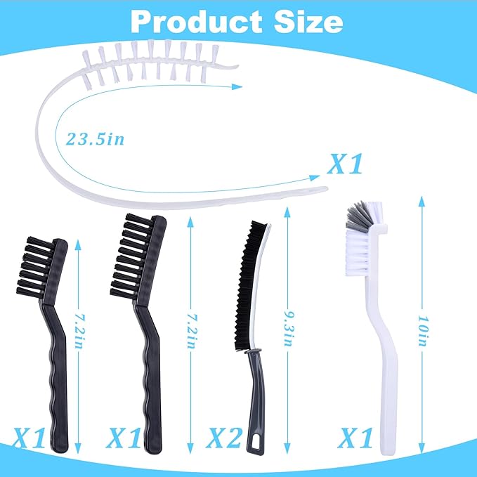 Palksky Washing Machine Cleaning Brush Set, Front Load Washer Machine Cleaner Accessories with 1PCS Drum Slot Cleaner Brushes and 5PCS Crevice Cleaning Brush for Washer Rubber Seal