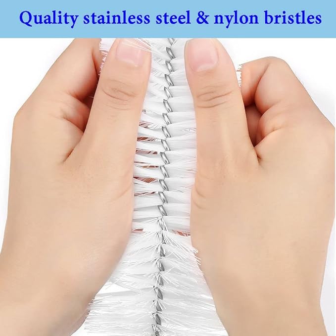 Bottle Brush, Bendable Long Handle Cleaner Brushes for Cleaning Neck Bottles, Baby Bottles, Water Bottles, Tumblers, Flask, Bird Feeder, Vase and Home Kitchen Sink Cleaning Brush