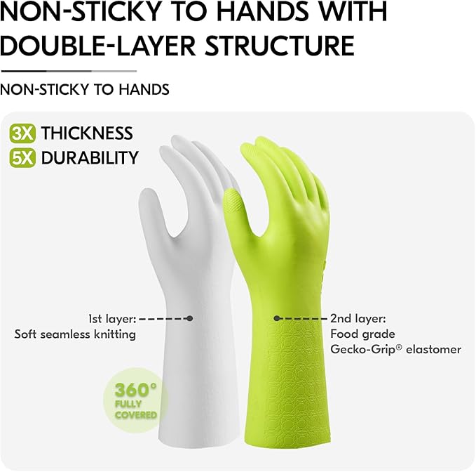 Vgo... Food Handling Gloves,Food Grade TPE,5X Durable for Meat Packing,Commercial Kitchens,Baking(TP1117)
