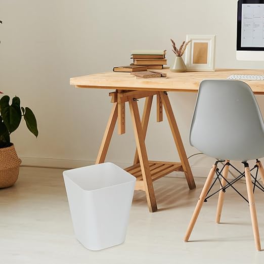 ZXJ Small Trash Can - Waste Basketbin - 1.8 Gallon - White - Bathrooms, Laundry Room, Kitchens, Offices