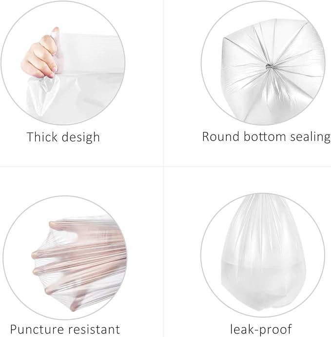 440 Counts Strong Trash Bags Garbage Bags by Teivio, Bathroom Trash Can Bin Liners, Small Plastic Bags for home office kitchen (2.6 Gallon)