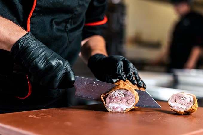 LW Concept - Black Nitrile Examination Gloves - Latex & Powder-Free, Disposable, Strong, Healthcare, Food Handling (Medium)