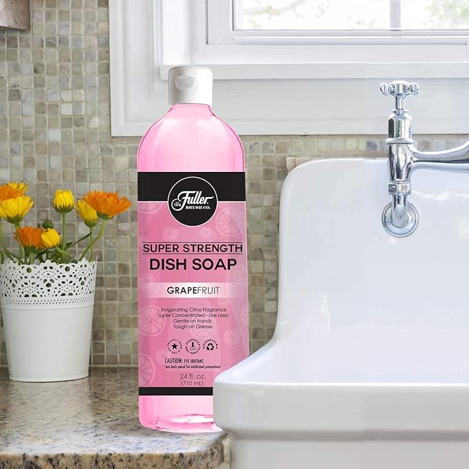 Fuller Brush Super Strength Dish Soap ? Economical ? Use Much Less ? For Dishes, Glasses, Silverware, Utensils, Pots, Pans, Countertops, Tables ? Invigorating Fragrance (Grapefruit) 2 Pack
