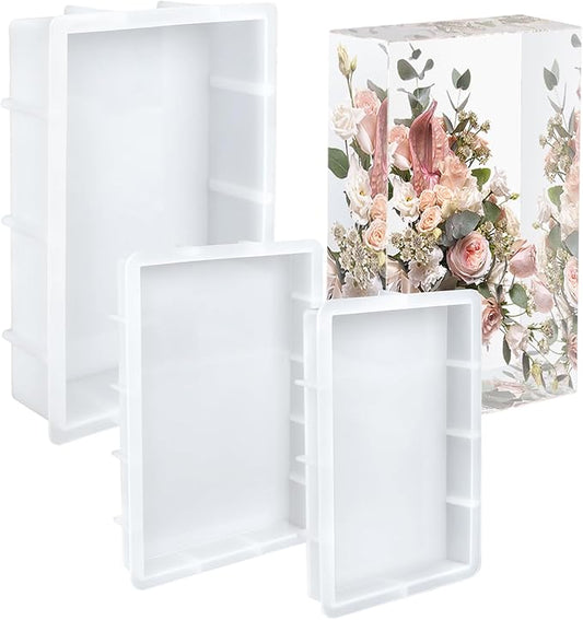 KISREL Large Rectangular Resin Molds, Epoxy Resin Casting Deep Silicone Mold, Large Molds for Flower Preservation, Deep Pour Molds for Furniture Decoration, DIY Wedding Bouquets, Valentine's Day Gifts