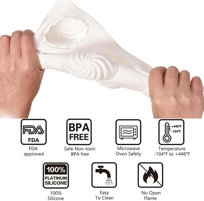 Flowers Dessert Mousse Cake Molds Silicone, Cheese Cakes Truffles Brownie Pops Silicone Molds 6-Cavity Dessert Molds Great for Baker Pastry Chef