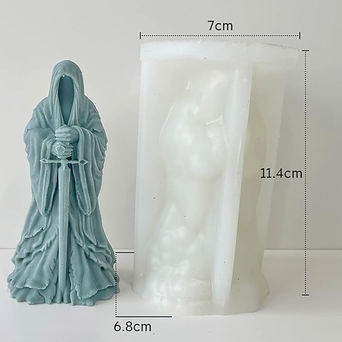 3D Sword Man Candle Animal Molds Body 3D Silicone Mold for Resin Cake Mold Clay Candle Making Molds Craft Supplies Jewelry Resin Casting Mold
