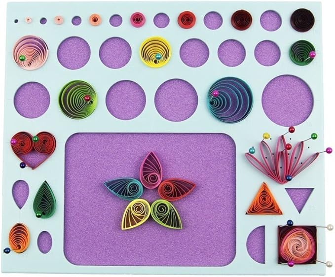 YURROAD 3 in 1 Paper Quilling Template Board with Pins Quilling Knitting Board Cork Shape Mold DIY Tool