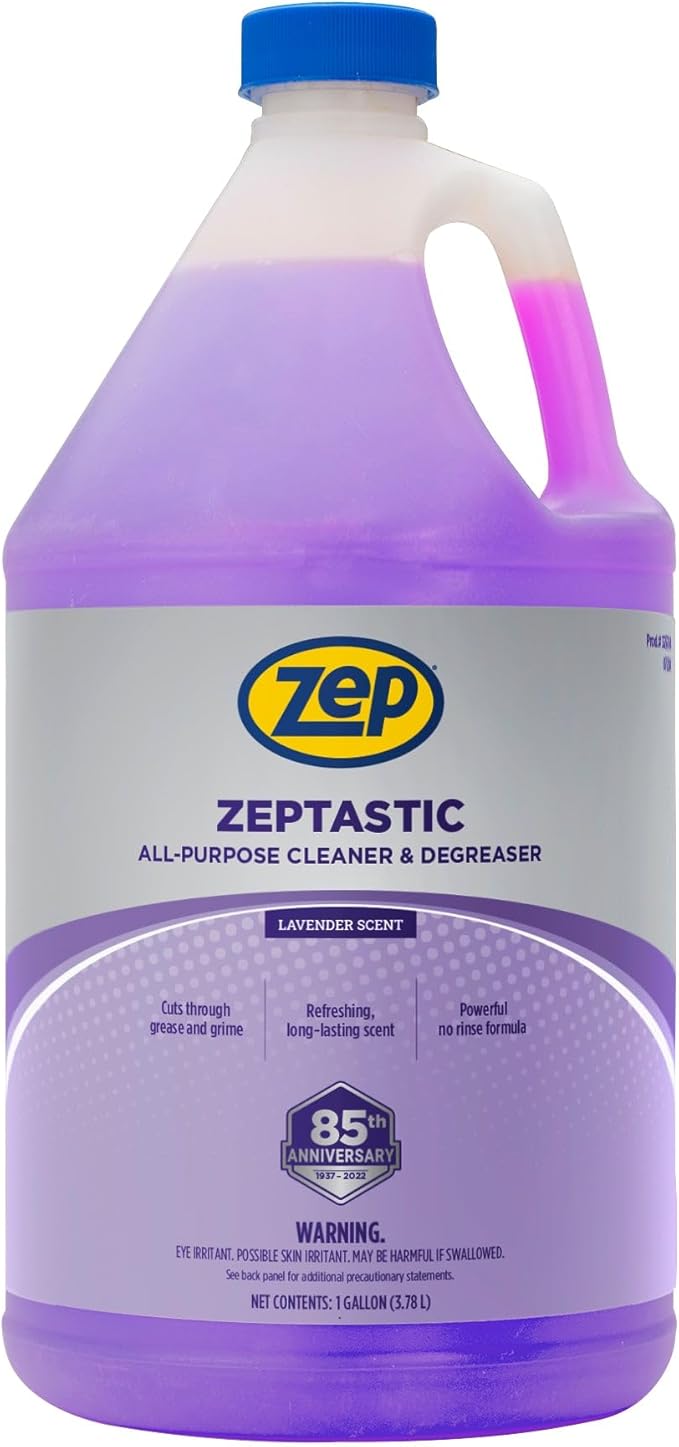 Zep Zeptastic All-Purpose Cleaner and Degreaser - 1 Gallon (Case of 4) 325724 - Refreshing Lavender Fragrance, Cuts Through Grease and Grime, Powerful No Rinse Formula