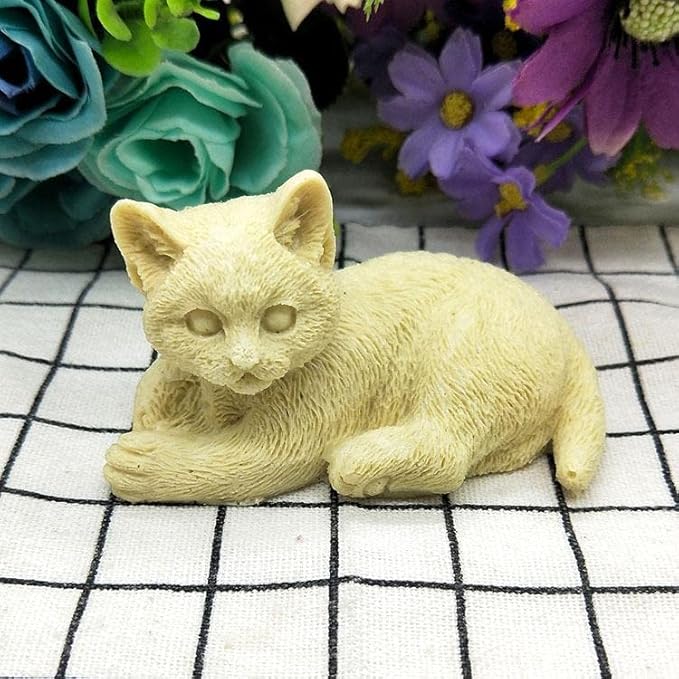 Face Up Cat Animal Mold - Resin & Silicone Molds for Candle & Clay Making - Craft Supplies
