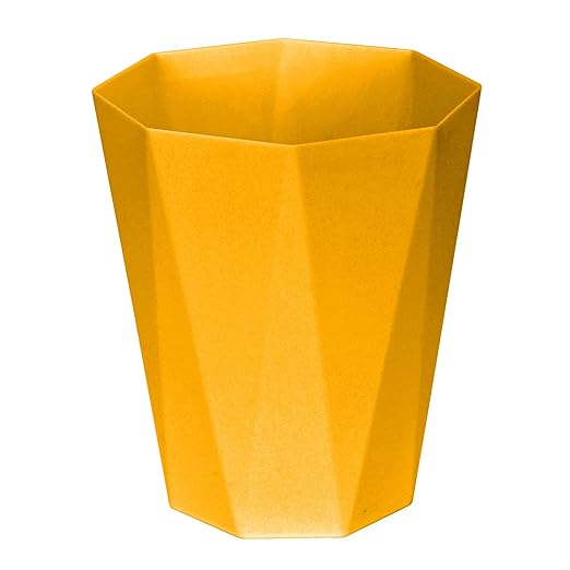 Plastic Trash Can - Waste basketbin for Office,Home,Bathroom,Kitchen - 1.8 Gallon - Yellow