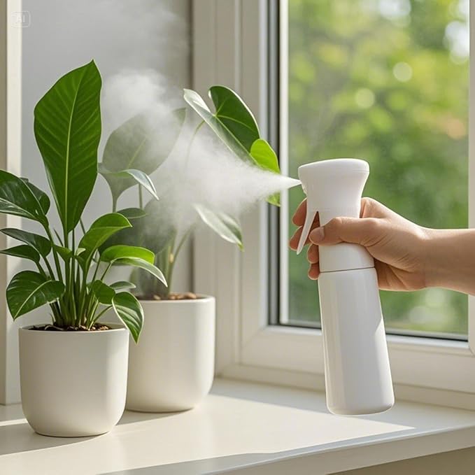 Continuous Fine Mist Spray Bottle for Hair (10.1oz / 300ml) – Ultra Fine Sprayer for Hair-Styling, Barber, Cleaning, Plants, Pets & Salons - ((Transparent))