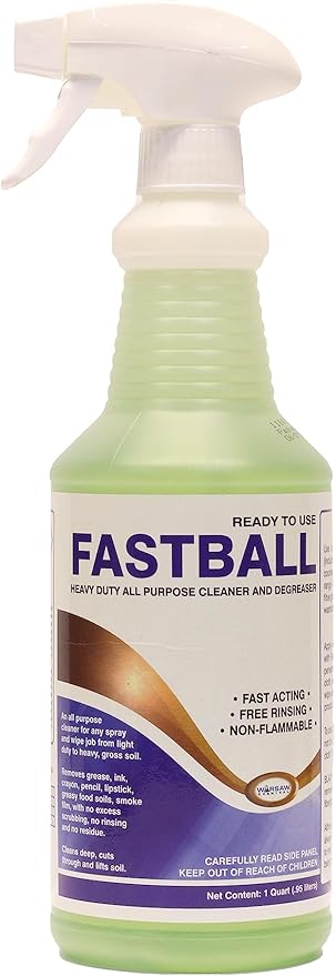 Warsaw Fastball Heavy Duty All Purpose Cleaner and Degreaser - 1 Quart - 12 Per Case - Industrial Cleaning Agent (12)