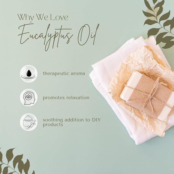 GreenHealth Eucalyptus Essential Oil – 32 fl oz (946 ml) – 100% Pure & Natural – Bulk Aromatherapy Oil in Aluminum Bottle – for Diffuser, Cleaning, Air Freshener, Home Fragrance