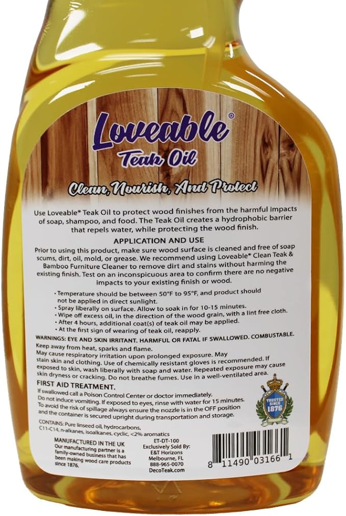 EcoDecors Loveable 24 oz Spray Bottle Teak Oil - 2 Pack