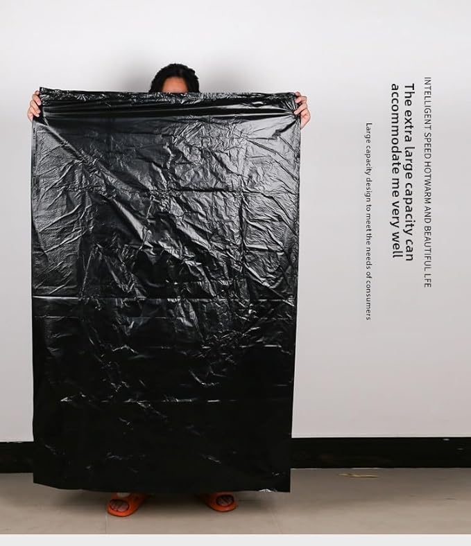 DJDBaihuo 70-gallon trash bags, 47.24" x 55.12", 60-pack, leak-proof & tear-resistant for large waste disposal in parties, schools, offices, hospitals & public areas.