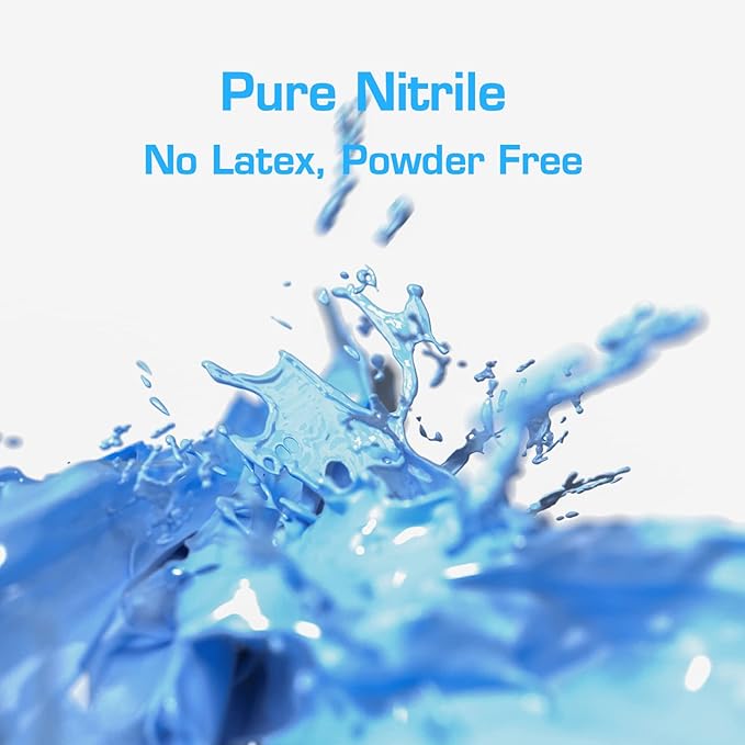 Disposable Nitrile Gloves Powder & Latex Free 3 mil Non-Sterile Nitrile Exam Gloves Light Duty Cleaning Gloves, Large, Box/100
