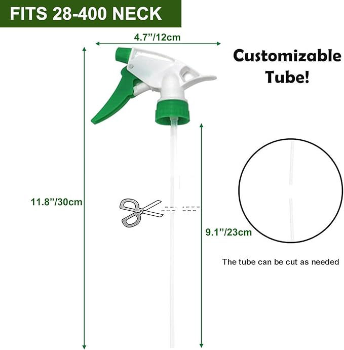 30 Pack Spray Bottle Nozzles, Heavy-Duty Stream Trigger Spray Nozzle Replacement Parts Adjustable Head Sprayer with Mist Stream Sprayer Fits 8oz /16oz Spray Bottles Round 28/400 Neck Bottles