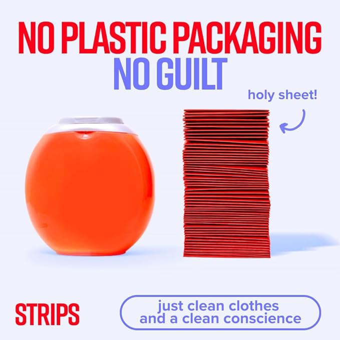 STRIPS Laundry Detergent Sheets Fresh Linen Travel Pack (3ct, 6 loads) Eco Liquidless Soap, Travel-Friendly, Dissolves in Hot & Cold, Hypoallergenic, Tackles Tough Stains & Odors