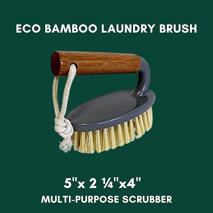 Fels-Naptha Laundry Detergent Bar Soap and Stain Remover Bundle - Includes 2 (5-ounce) Fels Naptha Laundry Bar, Eco Bamboo Laundry Scrub Brush, DIY Laundry Detergent Recipe by FOXTAIL COLLECTIVE