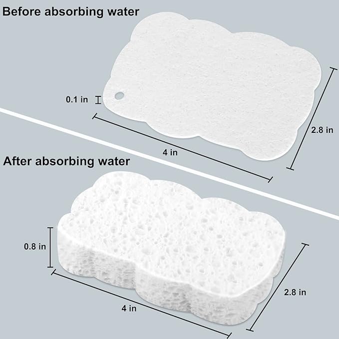 6pcs Premium Heavy-Duty Household Cleaning Sponges Scratch-Free, Multi-Purpose Dish Scrub Sponges Reusable for Home Kitchen Cookware Bathroom, Safe Healthy Scrubbing Sponges Durable