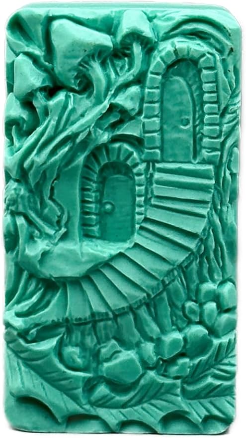 SOAP Silicone Mold Set of 4 Magical Designs: Fairy Door, GATE, Witch House, Dwarf for SOAP Making, Candle, Resin and Other Crafts