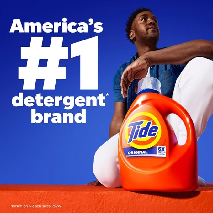 Tide Liquid Laundry Detergent, Original Scent, 80 fl oz, 64 Loads, Boosted Clean Even in Cold Water with Concentrated Washing Soap