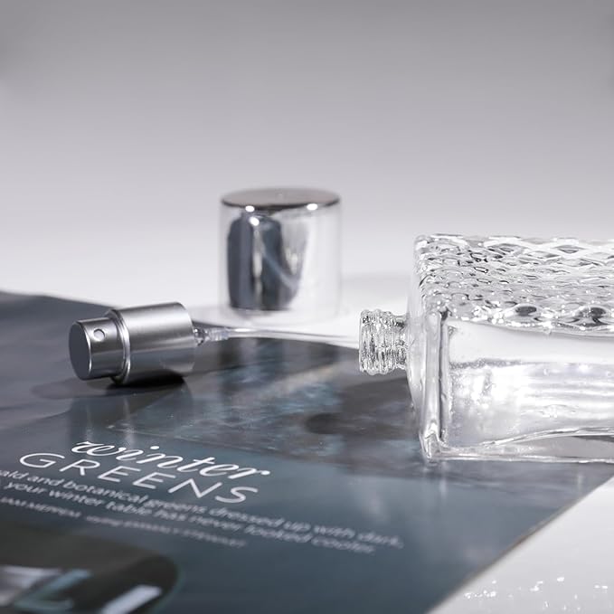 Vintage Glass Spray Bottle - Refillable Perfume Atomizer, Empty Perfume Bottles with 3 Dispensers (100ml/3.4 Oz)