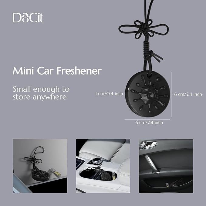 Car Air Freshener Hanging Essential Oil Diffuser with Bead Release Design, 40+ Days Long Lasting Scent for Men & Women, 7 Original + 14 Refills for Car/Home/Office, Blackcurrant