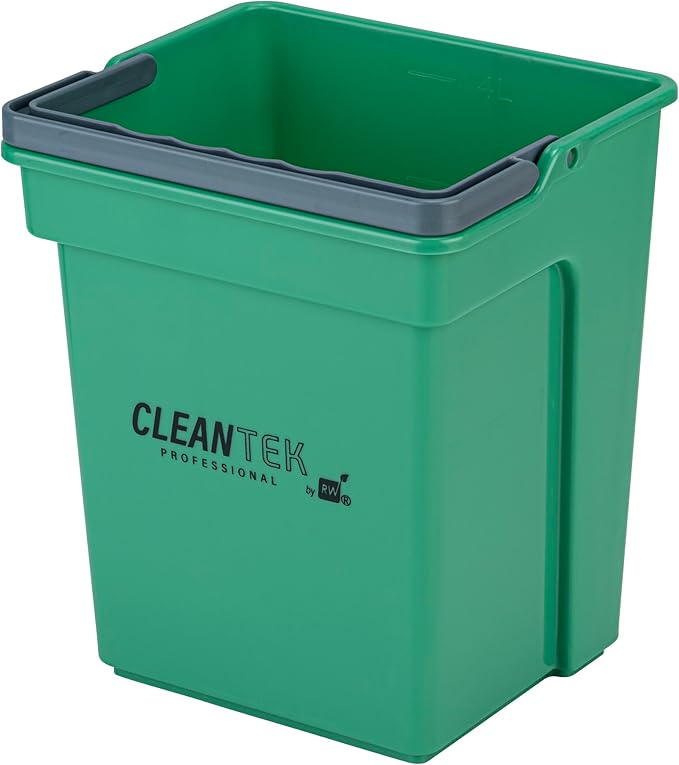 Restaurantware-Clean Tek Professional 4 Quart Cleaning Bucket, 1 Utility Pail with Handle - Heavy-Duty, Portable, Green Plastic Washing Pail, Perfect for Household, Outdoor, Car Wash and More