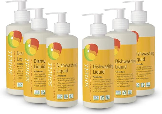 Sonett Organic Dishwashing Liquid Organic 100% Biodegradable (Calendula, 10 Fl.Oz (6 Count))