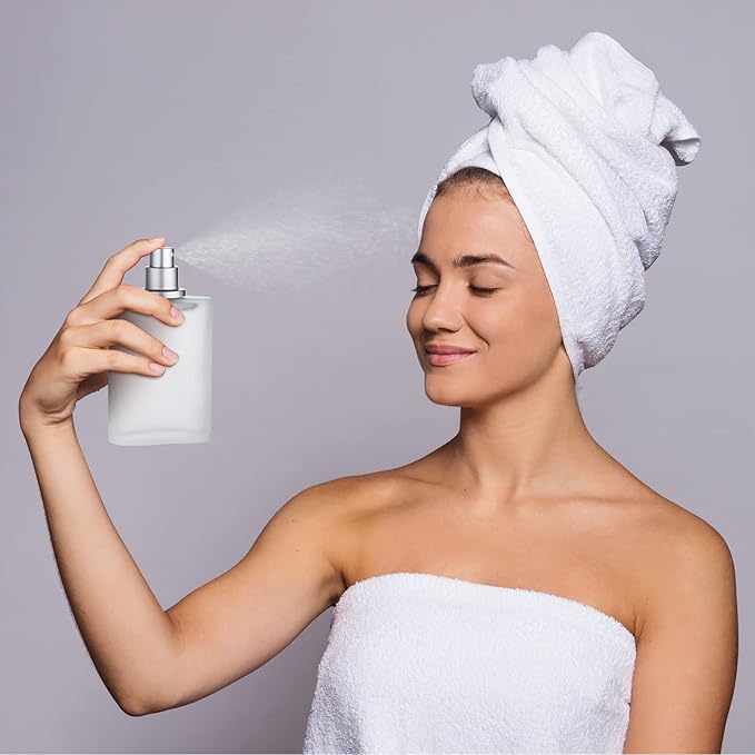 Tessco for you 12 Pcs 3.4 Ounces Perfume Bottles Empty Frosted Glass Spray Body Spray Bottles Empty 100ml Refillable Atomizer Fine Mist Atomizer Cosmetic Make up Container(Silver Gray)