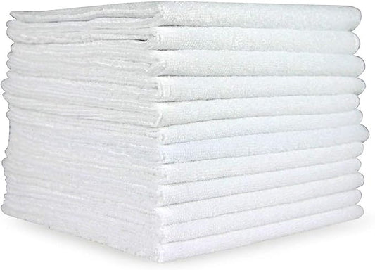 Arkwright Microfiber Cleaning Cloths - (Pack of 12) Large Lint & Streak-Free Drying Wash Towels, 300 GSM Super Absorbent & Quick Dry, Perfect Cleaner for Car, Glass, and Window, 16 x 16 in, White