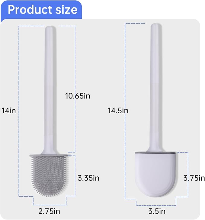 RV Toilet Bowl Brush, Toilet Brush Silicone Won't Damage Toilets, Wall Mounted Toilet Brush-Anti-Roll, Anti-Drip Design, Suitable for RV Travel Trailers and Campers, Made by RVers for RVers
