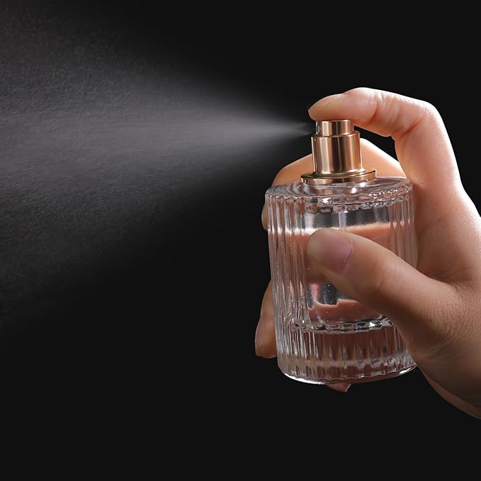 50ml/1.7 Oz Glass Spray Bottle Perfume Atomizer,Refillable Perfume Spray Bottle Perfume Bottles Empty with 3 Kinds of Perfume Dispenser (Round 50ml)