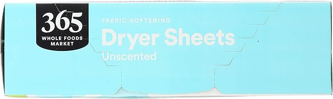 365 by Whole Foods Market, Dryer Sheets Fabric Softener Unscented, 80 Count (Pack of 2)