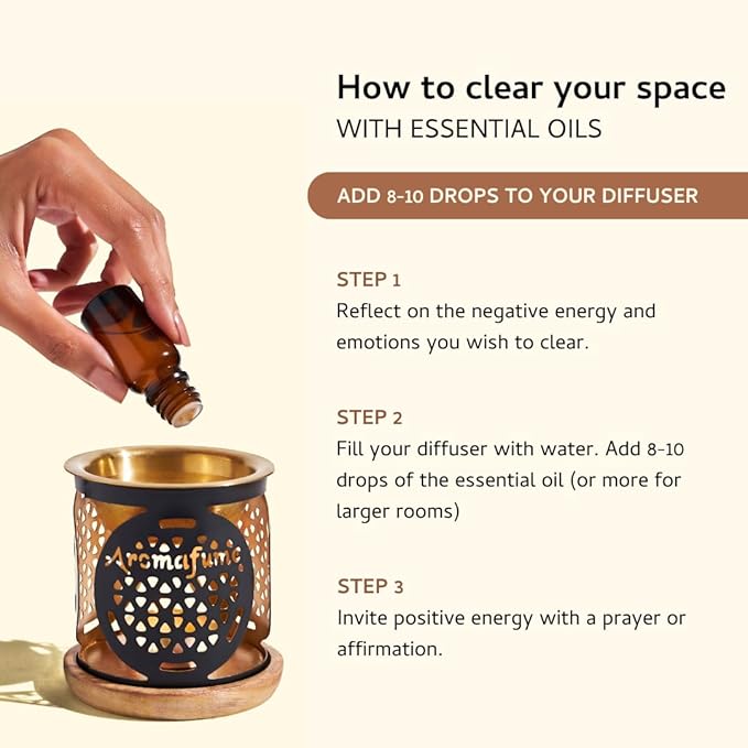 Palo Santo & Sandalwood Essential Oil Diffuser Blend by Aromafume | 3 x 10ml / 0.33 fl oz l Aromatherapy Oil for Smokeless Smudging | Natural Air fresheners for home | Spiritual Meditation Accessories