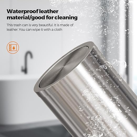 4.8GAL Tall Stainless Steel Trash Can,Bathroom Trash can with lid, Silver Trash Can with Flipping Lid, Garbage cans for Kitchen，Living Room,Dental Office，Hotel,Guest Room(4.7gal-Silver)