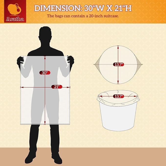 5 Gallon Bucket Liner Bags, 5.5 Mil, 5 Pack, Food Grade & BPA Free Brine Bags for Marinating & Food Storage