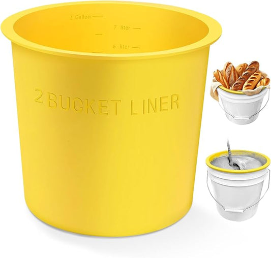 2 Gallon Reusable Bucket Liner, Time Saving Concrete Tools Durable Silicone Bucket Insert, Food Grade Container for Food Storage, for Paint, Thinset, Ice, Slime, Cleaning, Wall Patch Compound