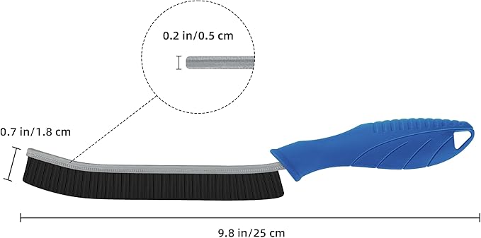 Hard Bristle Crevice Cleaning Brush - Cleaning Supplies - Grout Cleaning Brushes for Household Use - Crevice Cleaning Tool for Bathroom, Home and Kitchen (3, Blue)