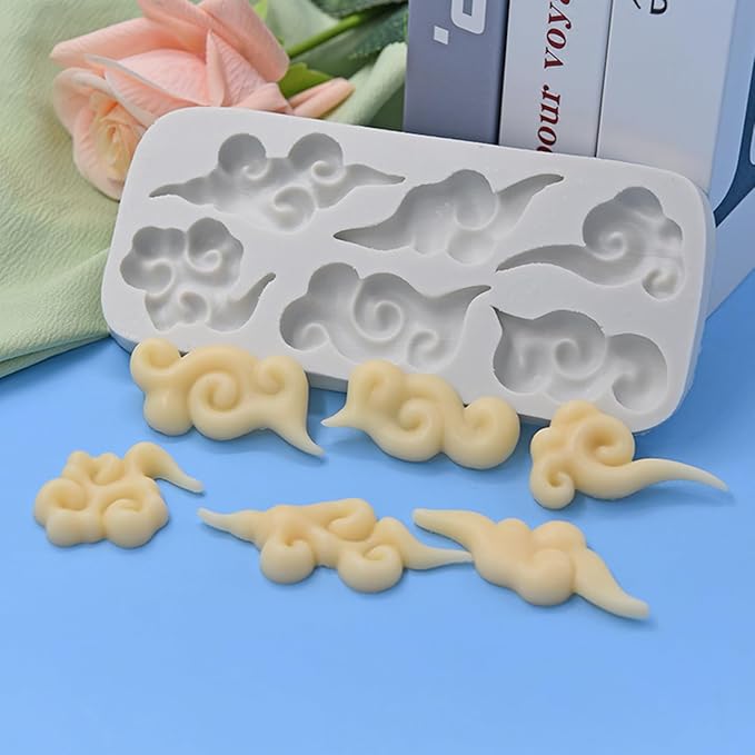 Fondant Cake Mold,3D Cloud Shape Chocolate Molds for Chocolate, Hard Candy, Biscuits, Cookie, Jelly, Sugarcraft, Homemade Treats, Cake Decor and DIY Baking(Gray)