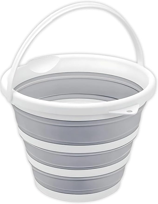 South Bend Components 2.6 Gallons Collapsible Bucket with Handle, Space Saving Design Portable Foldable Water Pail for Indoor/Outdoor, Mop, Boating, Camping, and Fishing (1-Pack)