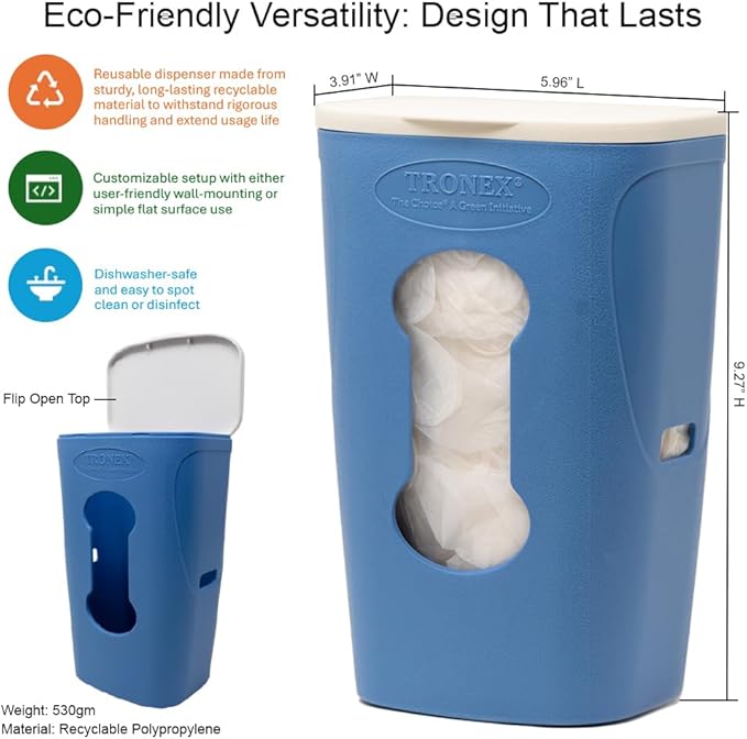 TRONEX 1200 Pack Food Safe Vinyl Gloves and Eco Pack Disposable Gloves Dispensing Box Refillable