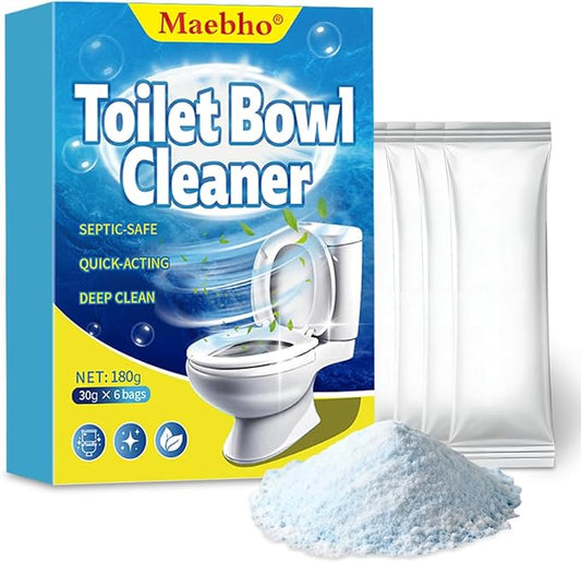 2025 New Toilet Cleaner - Self Activating Cleaning Powder, Septic-Safe Powerful Foaming Toilets Bowls Cleaner, Deep Cleaning (6 Bags Each 30g)