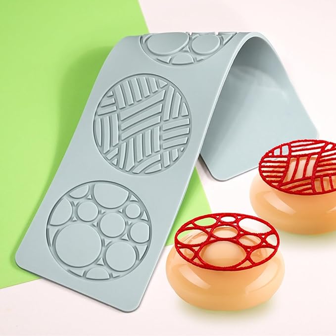 TUKE Silicone Molds for Baking Rectangle Geometry Ring Hollow 3D Fondant Molds Chocolate Molds Non-stick Polymer Clay Molds for Baking, Soap,Cake Decoration Cake Mold (Geometry I_10.92x2.92x0.12inch)