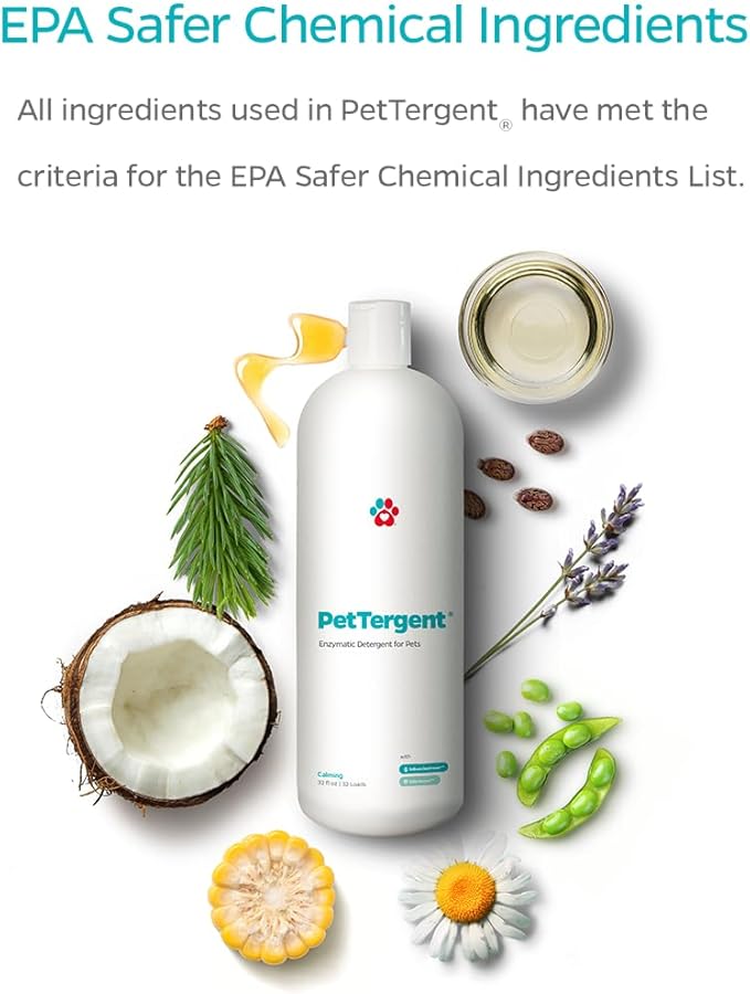 Pet Parents® PetTergent®, Enzymatic Pet Laundry Detergent, 32 oz 32 Loads Pet Stain Remover & Pet Odor Eliminator, Laundry Detergent for Pets (Calming, 32 oz)