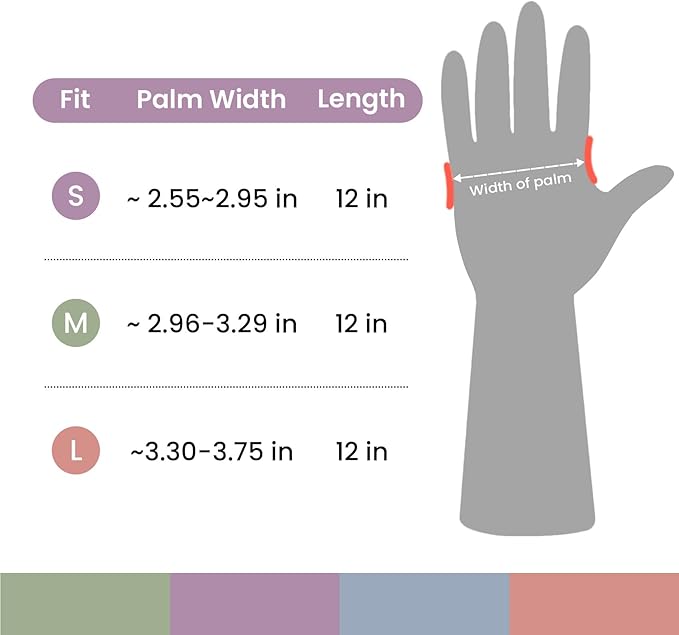 Rubber Cleaning Gloves for Dishwashing, 4 Pairs Reusable Kitchen Gloves for Washing Dishes and Household Cleaning, Blue Dish Gloves with Flocked Lining and Non-Slip Grip, Pefect for Woman Men - L