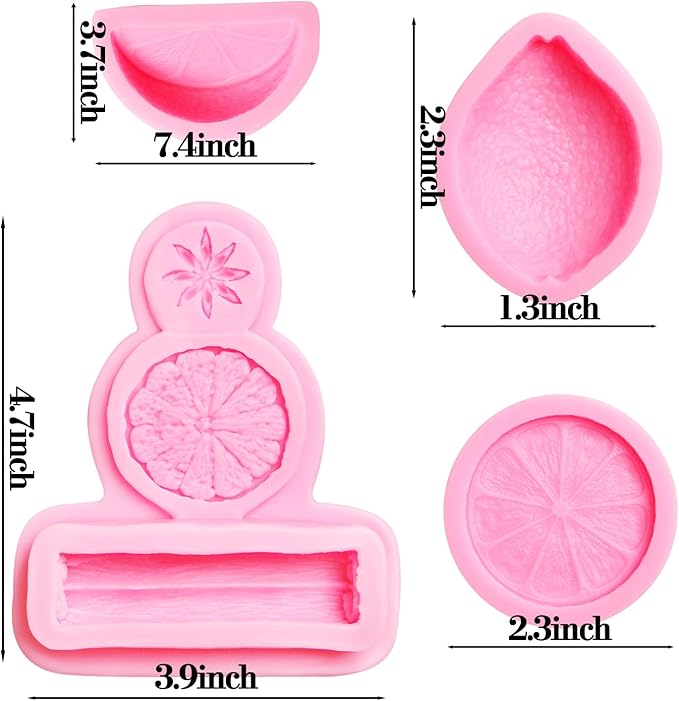 Lemon Slices Cupcake Chocolate Molds, Star Anise Cinnamon Fondant Mold, Fruit Lemon Silicone Baking Molds for Cake Decoration Candy Sugar Craft Gum Paste Clay Resin