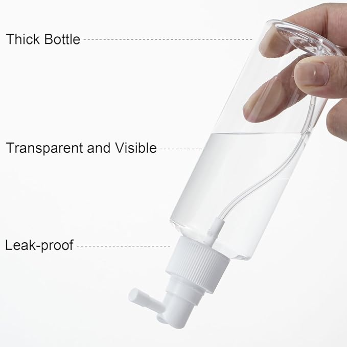 Yebeauty Clear 4 Pack 5oz 150ml Reusable Travel Spray Bottles Plastic Small Spray Bottle Empty with Tight Cap Long Mouth Sprayers Atomizer for Plants Gardening Perfumes Cosmetics